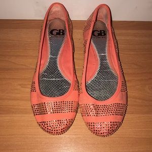 Gianni Bini Rhinestone Flats Coral Size 8